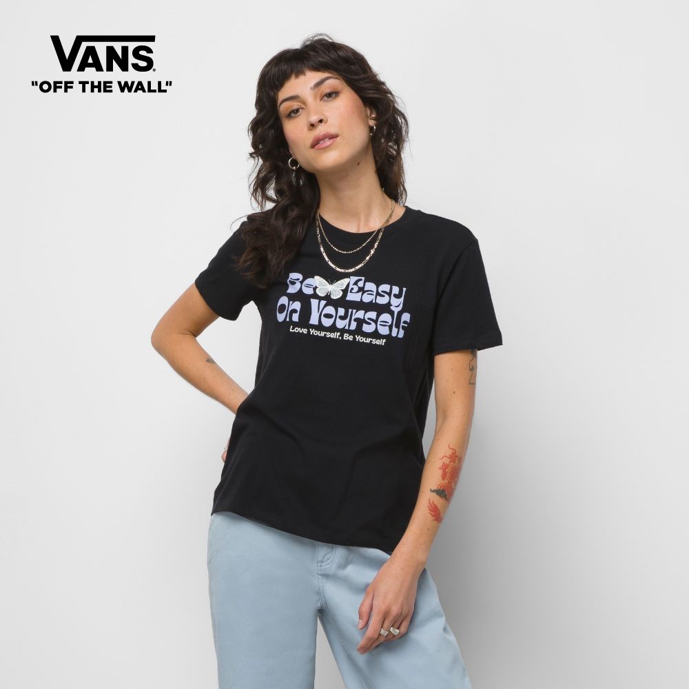 Vans Team Wellness Short Sleeve Crew T-shirt Women BLACK VN00044QBLK1