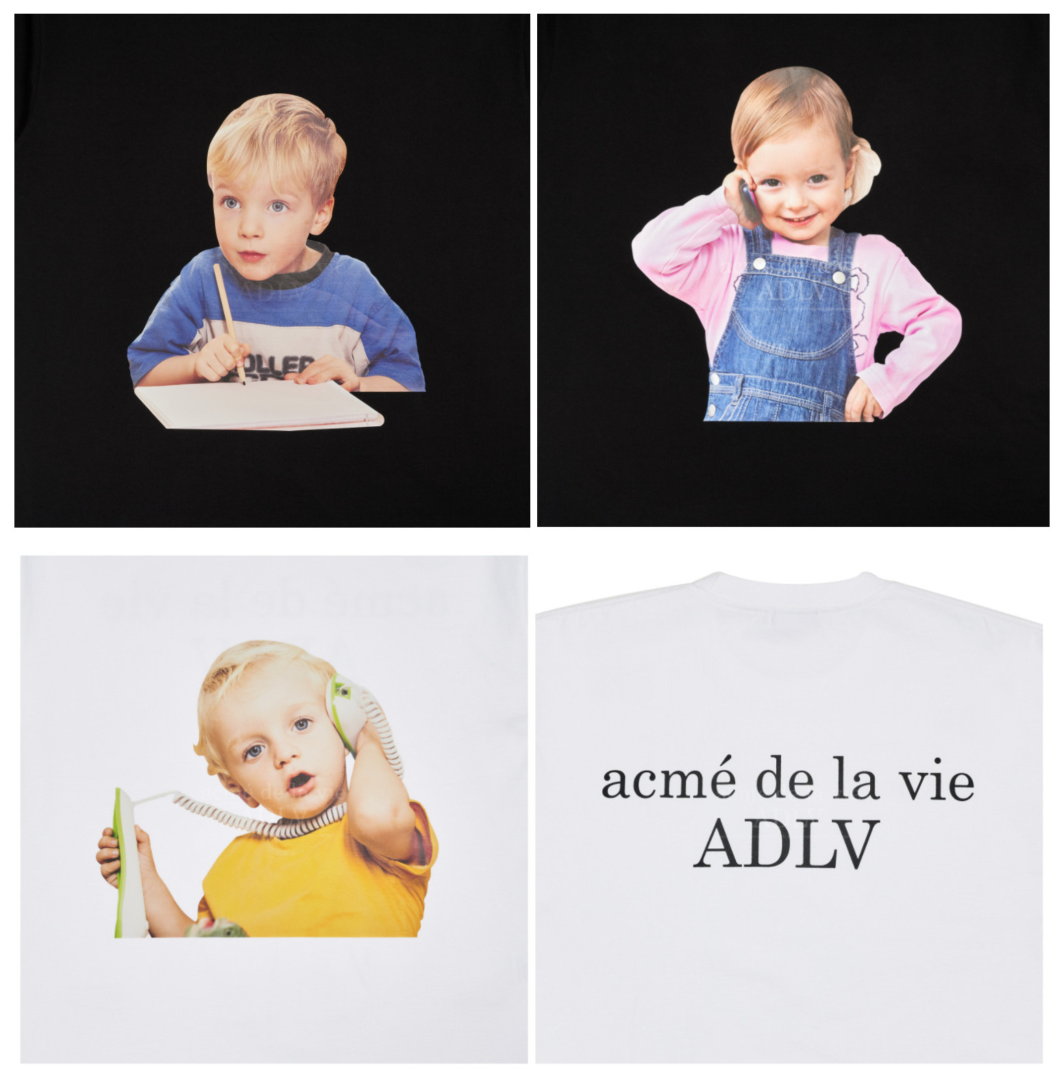[acme de la vie] ★With the HiddenTag OVERSIZED★ ADLV SHORT SLEEVE T-SHIRT BABY FACE STUDY BOY TELEPHONE GIRL TELEPHONE BABY